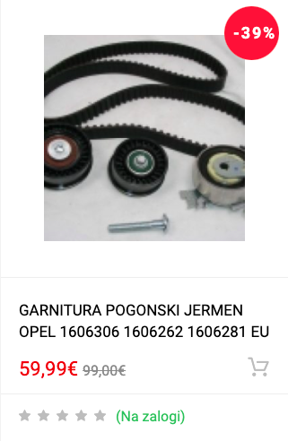 VELIKI SERVIS GARNITURA POGONSKI JERMEN OPEL